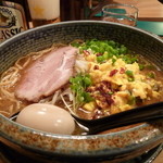 ラーメン札幌一粒庵 - 元気がでるみそラーメン！   行者にんにくで食べて元気になる！   においもおさえられていますよ。スープは重すぎず、バランスの良さを感じました。