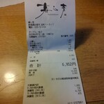 寿し芳 - レシート