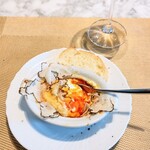 La Brianza - トリュフと玉子のオーブン焼きサマートリュフ。まぜまぜ。濃厚黄身色♡ この日は少しだいぶしっかり焼きでしたね^^;