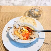 La Brianza - トリュフと玉子のオーブン焼きサマートリュフ。まぜまぜ。濃厚黄身色♡ この日は少しだいぶしっかり焼きでしたね^^;