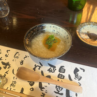 たでの葉 - すっぽんのお出汁で作ったお粥(カラスミ)
