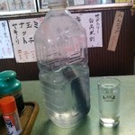 菊屋 - ペットボトルに木炭と共に入っている水