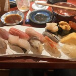 鮨ダイニング 旨海 - コースの寿司をグレードアップしてもらいました。