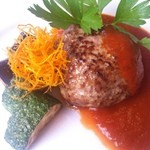 ヒツジ堂 - メイン料理、羊のハンバーグ