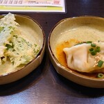 多楽製麺 - よだれ餃子とオオタニワタリ天ぷら