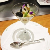 嘉門 - 牡丹海老の軽いマリネととうもろこしのパンナコッタ　キャヴィアを添えて