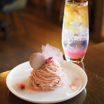 cafe,Dining&Bar 104.5 - 桜香るジャスミンティースカッシュとSAKURAモンブラン
