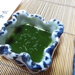 美加登家 - 塩焼きの蓼酢　蓼がたっぷり