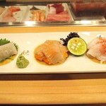 おたる政寿司 - 白身の3点盛り