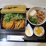 天膳本店 - 純けいかつ丼(塩だれ)おろしそばセット