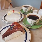 コマエ カフェ - 本日のケーキとチョコレートケーキのセット