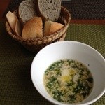 Osuteria inittsuo - 玉子とモロヘイヤのスープ