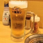 Sobadokoronomidokorotsutsumi - まずはビール(ハッピーアワー480円)