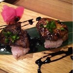 肉バルstaub - フォアグラ寿司一貫100円