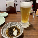 庄や - 生ビールとお通し