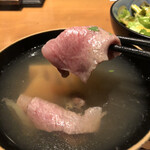 神楽坂 囲炉裏 肉よろず - リブとろ椀しゃぶ