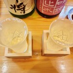 あいおい - 日本酒 明鏡止水（840円）/日本酒 会津中将（880円）