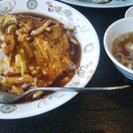Hitsuji Shokudou - 天津丼、スープ。