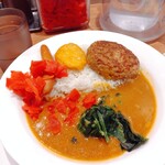 カレーショップ C＆C 秋葉原店 - ハンバーグミックス　福神漬トッピング　