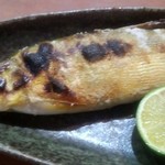 まるさん松本 - 徳島県産鮎の塩焼き（480円）。