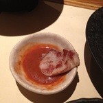 草乃家 - お肉は少し辛めの味噌たれで頂きます。