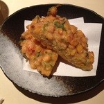 草乃家 - とうもろこしたっぷりのかき揚げは塩味もばっちり