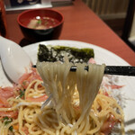 酒肴場 屯 - 加水率高めの中太麺はもっちり食感