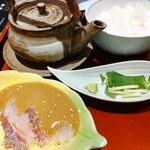 Shabushabu Nihon Ryouri Kisoji - 鯛茶漬けの素材