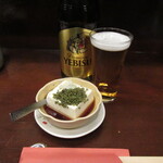 ヱビスビールととんぶり豆腐