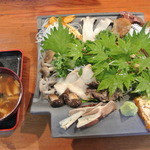 天然キノコのお刺身定食