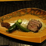 時の宿 すみれ - とも三角、すみれ漬け焼き