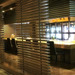 時の宿 すみれ - 鉄板焼きのカウンター