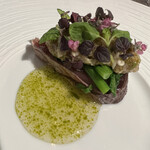 ラチュレ - 鰹、菜の花と長芋、花紫蘇