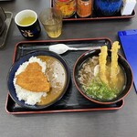 資さんうどん - しあわせセット（カツカレー）ぼたもち抜き@830