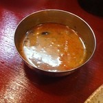 南インド料理 なんどり - 昼間の鯵カレーのグレービーの残りをもらいました