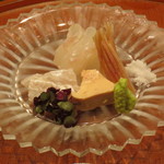 日本料理 晴山 - 白身、エンガワ、肝ですね。