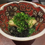 日本料理 晴山 - 揚げものは佐島の鱸に有明のりをのせて。