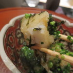 日本料理 晴山 - 柚子胡椒と一味の辛味がピリッと利いてます。