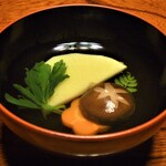 農家レストラン 愚為庵 - タケノコ、シイタケ、ニンジン、三つ葉
