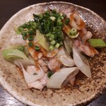 三代目まる天 - 合鴨と無農薬長葱のポン酢炒め９５０円