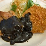 ジョイフル - 黒カレーチキンステーキ＆ポテトコロッケアップ