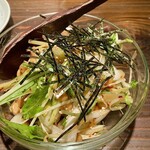 Tebakara Ippo - 「水菜とネギの韓国風納豆サラダ(ハーフ)」@？