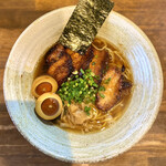 Menya Sakurakaze - ・バラ肉チャーシュー麺 醤油 1,080円/税込
                      ・味玉 1個 110円/税込