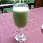 花仙庵 仙仁温泉 岩の湯 - 2012年７月：朝ご飯の小松菜ジュース