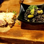 ウエストパパ - 右が洋風ひじき煮、左がベーコン