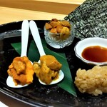 Sushi Fukuju - 海胆の食べ比べ