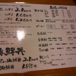 若竹寿し - ランチタイムのメニューです。