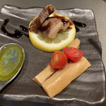 Tokyo Style Noodle ほたて日和 - ほたて塩そば1000円にこれらがデフォルトでついてくる