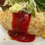 キッチン チェック - ケチャップにソースの線