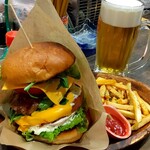 沖縄酒場 ちむぐくる - ちむバーガー＆オリオン